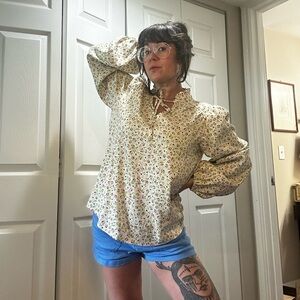 cupcakes & cashmere Floral Blouse - Pink and Green